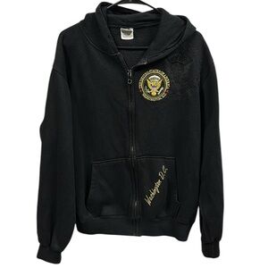 Washington DC One Jacket Presidential Seal Zip Up Hoodie Sweatshirt Jacket M